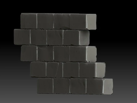Stylized bricks 3D Model