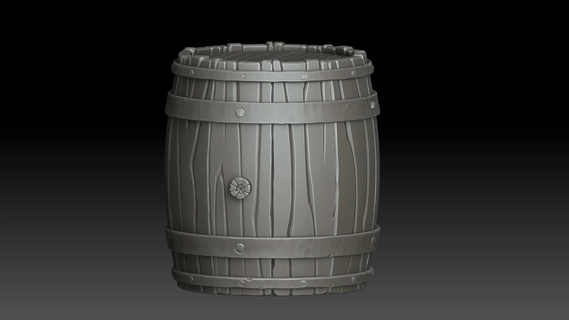 Stylized barrel 3D Model .c4d .max .obj .3ds .fbx .stl .blend