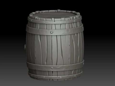 Stylized barrel 3D Model