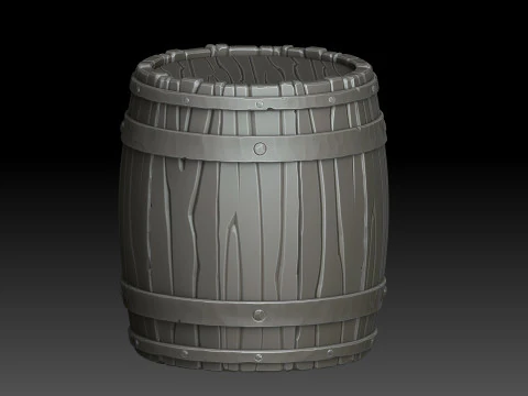 Stylized barrel 3D Model