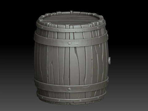 Stylized barrel 3D Model