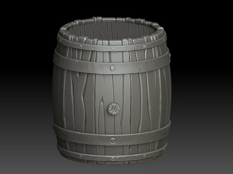 Stylized barrel 3D Model
