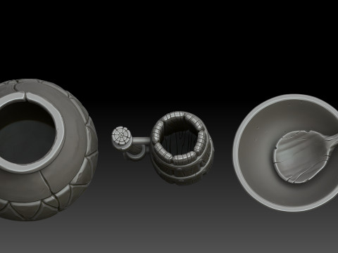 Stylized dishes 3D Model