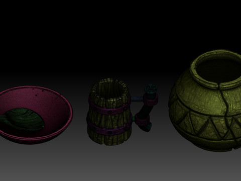 Stylized dishes 3D Model
