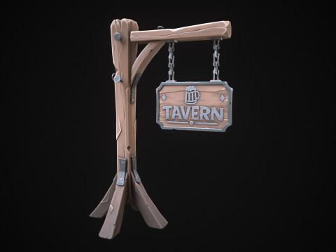 Stylized tavern sign Model 3D