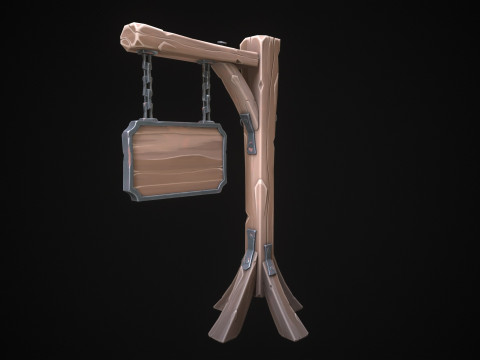 Stylized tavern sign 3D Model