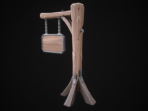 Stylized tavern sign 3D Model