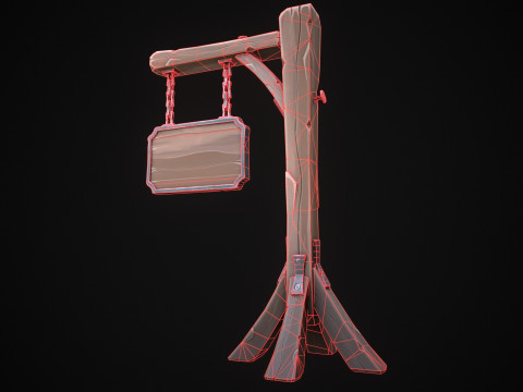 Stylized tavern sign 3D Model