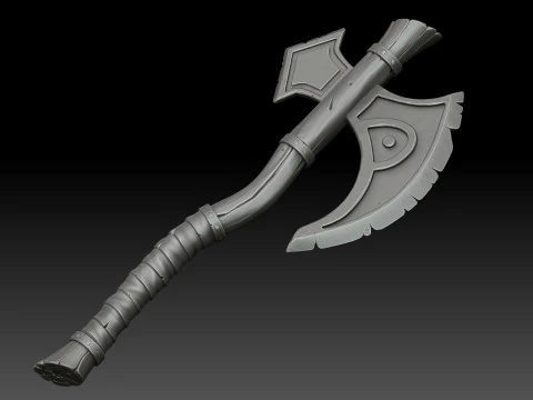 様式化された戦斧 3Dモデル