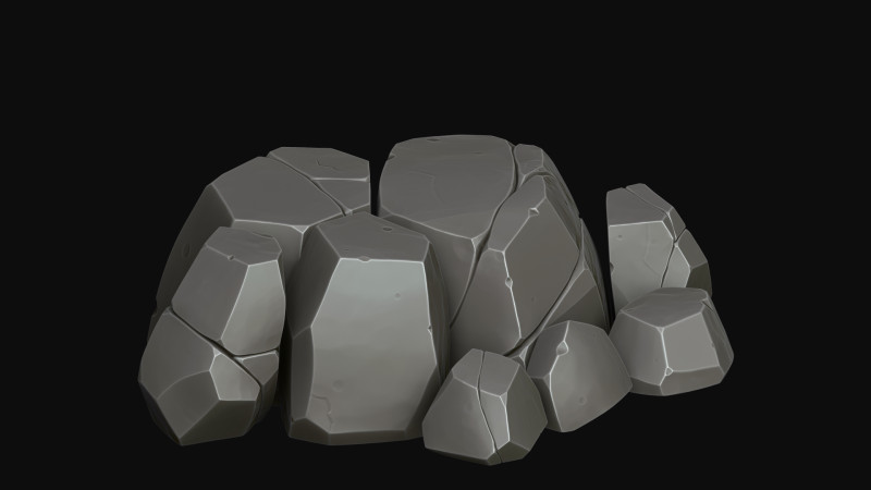 Stylized rocks 3D Model .c4d .max .obj .3ds .fbx .stl .blend