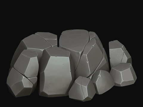 Stylized rocks 3D Model