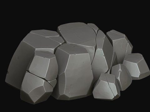Stylized rocks 3D Model
