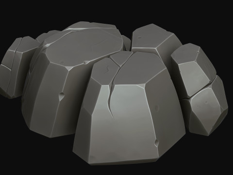 Stylized rocks 3D Model