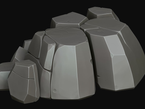 Stylized rocks 3D Model