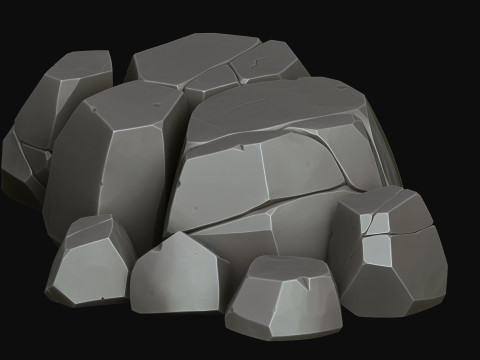 Stylized rocks 3D Model