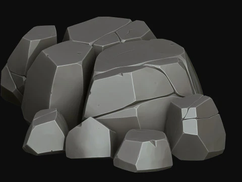 Stilize kayalar 3D Model