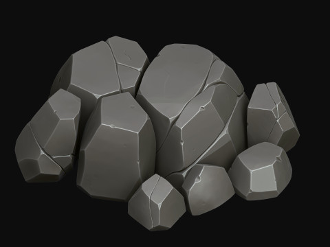 Stylized rocks 3D Model
