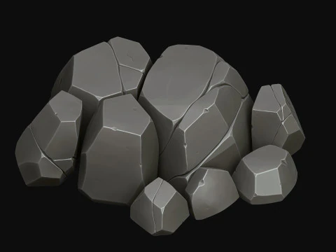 Stilize kayalar 3D Model