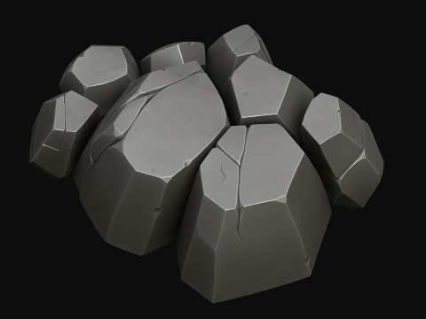 Stylized rocks 3D Model