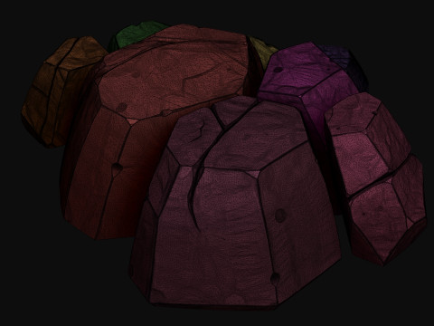 Stylized rocks 3D Model