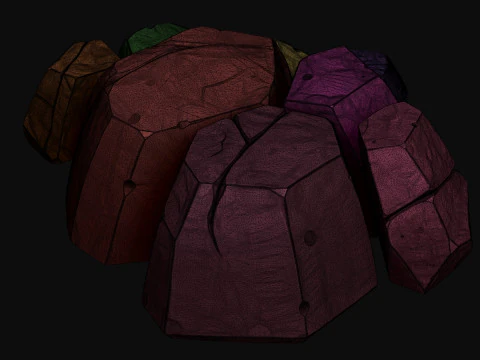 Stilize kayalar 3D Model