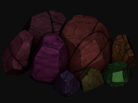 Stylized rocks 3D Model