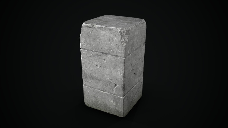 Alter Betonblock 3D Modell .c4d .max .obj .3ds .fbx .stl .blend 