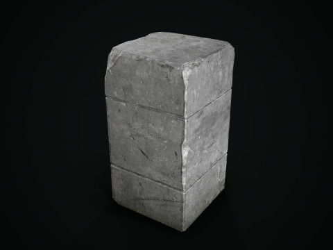Alter Betonblock 3D Modell