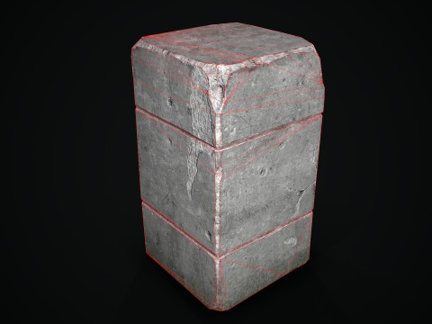 Alter Betonblock 3D Modell