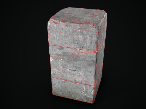 Alter Betonblock 3D Modell