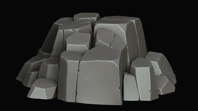 Stylized rocks 3D Model .c4d .max .obj .3ds .fbx .stl .blend 