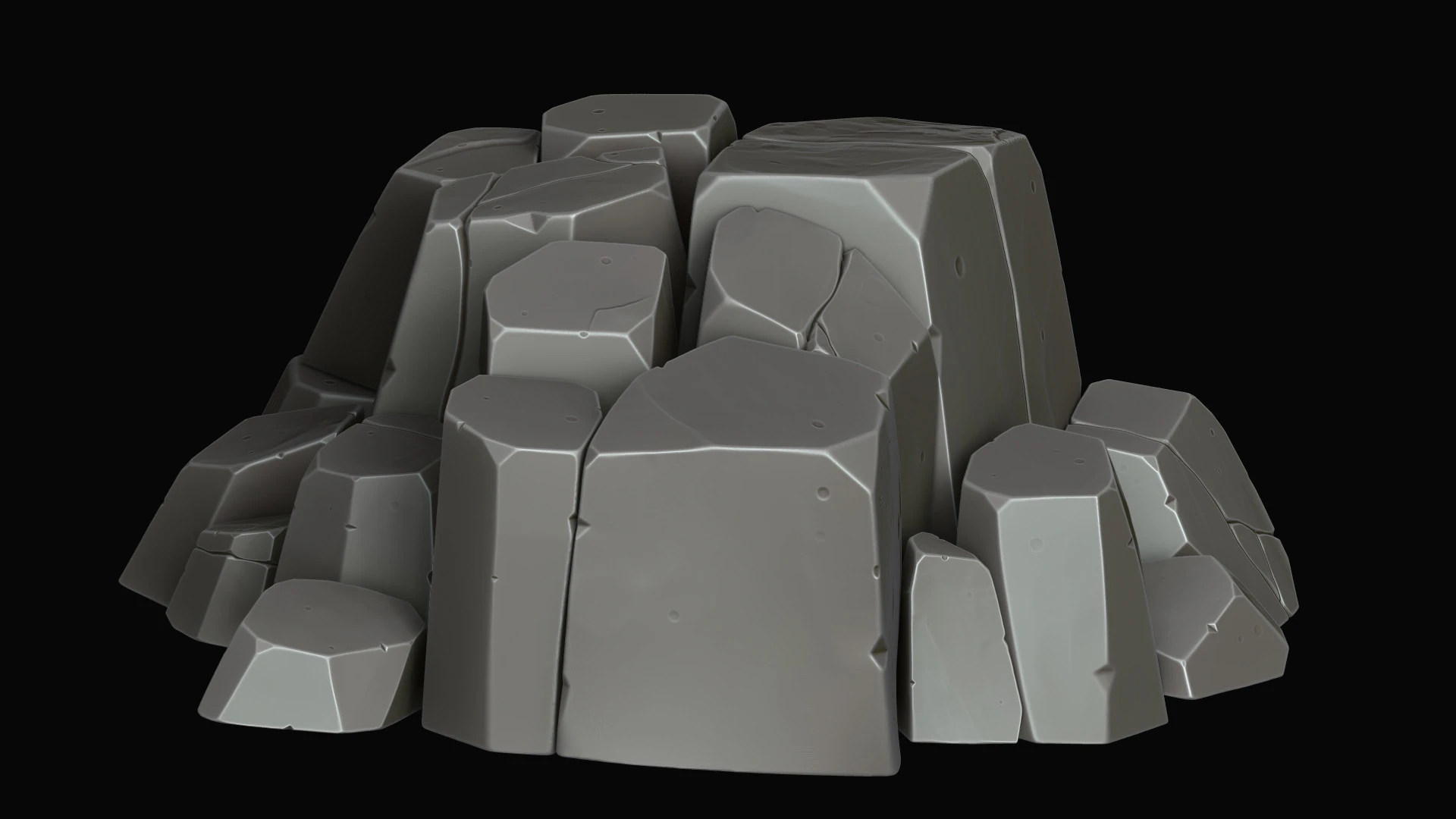 Stylized rocks 3D Model .c4d .max .obj .3ds .fbx .stl .blend 