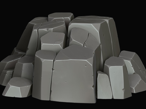 Rochers stylis&eacute;s Modèle 3D