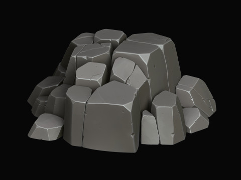 Stylized rocks 3D Model