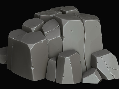 Stylized rocks 3D Model