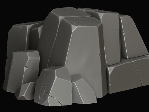 Stylized rocks 3D Model