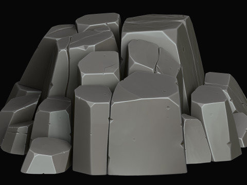 Stylized rocks 3D Model