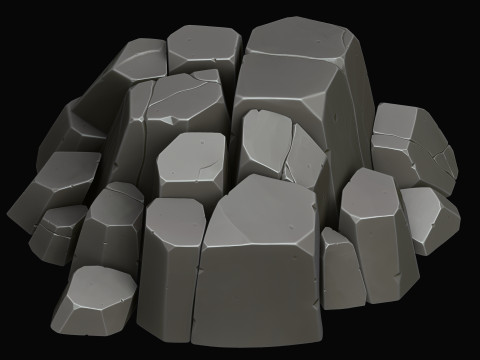 Stylized rocks 3D Model