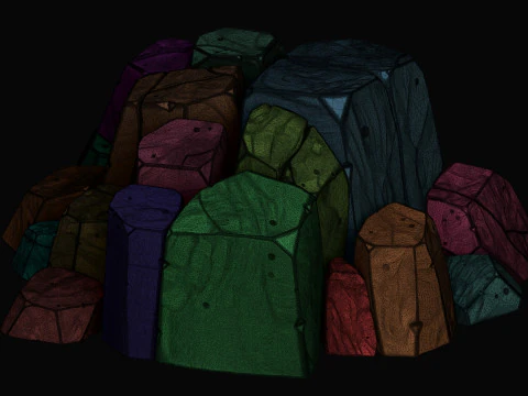 Stylized rocks 3D Model