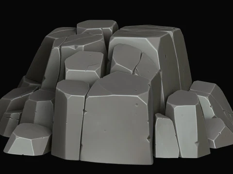 Stylized pack Mine 3D Model
