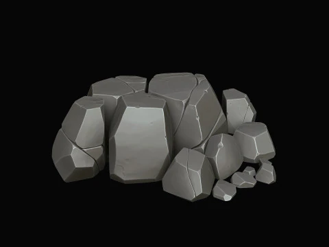 Stylized pack Mine 3D Model