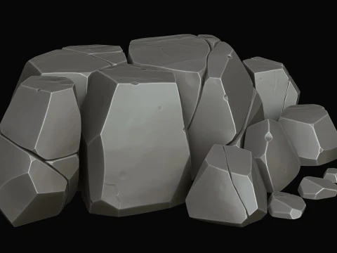 Stylized pack Mine 3D Model