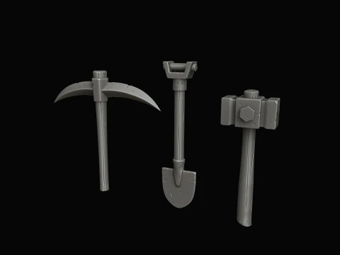Stylized pack Mine 3D Model