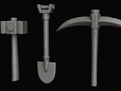 Stylized pack Mine 3D Model