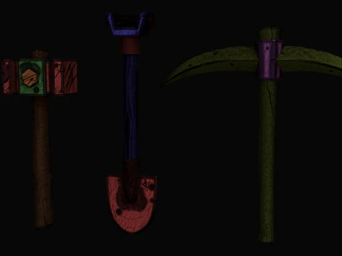 Stylized pack Mine 3D Model