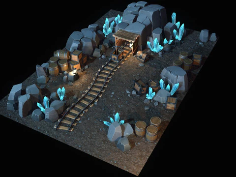 Stylized Mine 3D Model