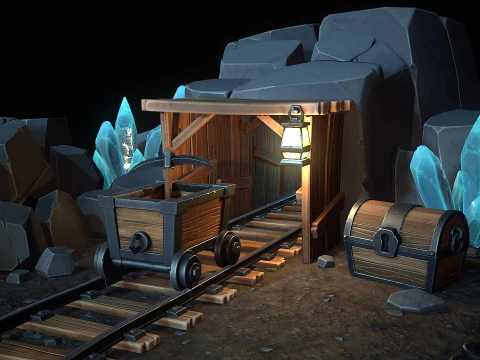 Stylized Mine 3D Model