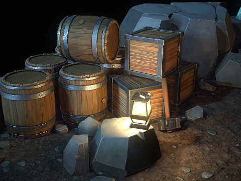 Stylized Mine 3D Model