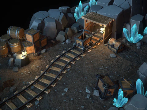 Stylized Mine 3D Model