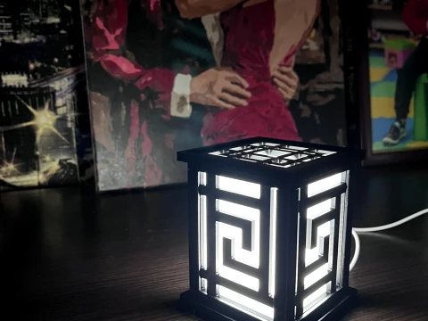 Labyrinth Geometric Lantern Modern 3D Printable Table Lamp 3D print model 3D Print Model